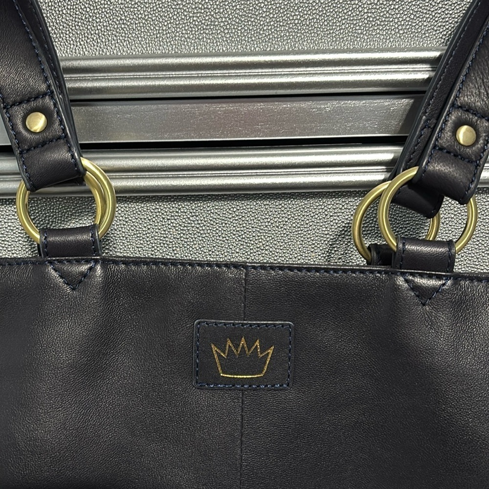 Leather Have Some Fun Today Navy Josie Tote Bag - Picture 10 of 17